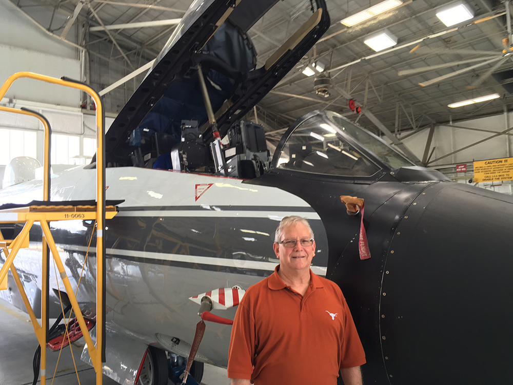 Charles Mallini with aircraft