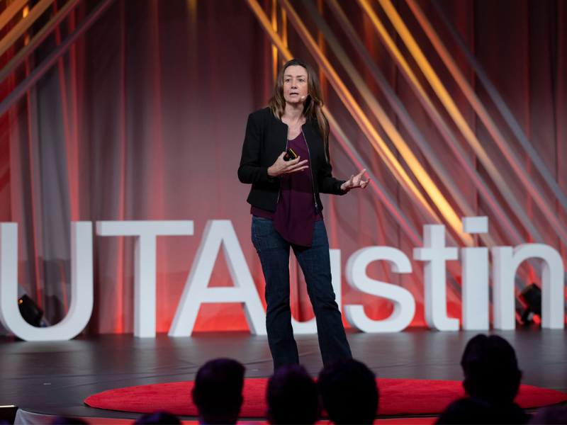 ASE professor Karen Willcox presenting on TEDx stage