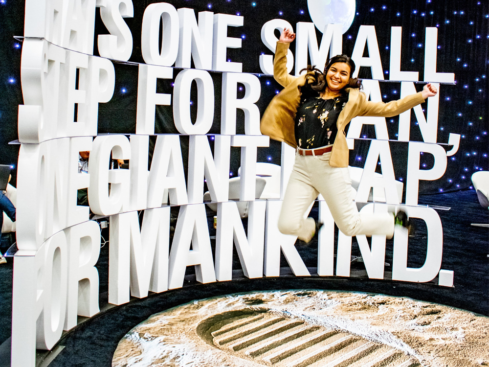 photo of josefina salazar morales with moon footprint
