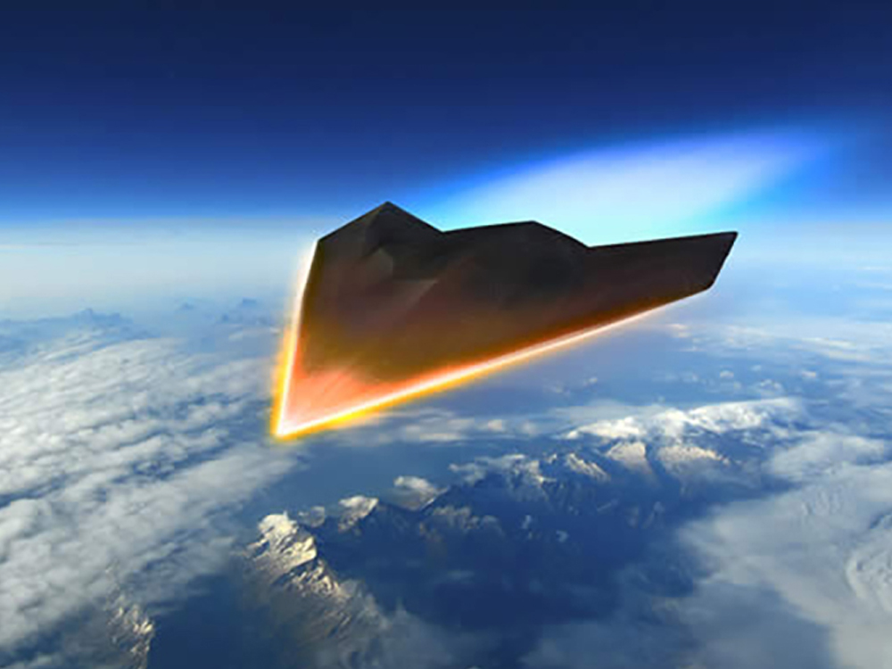 image of a hypersonic vehicle in flight