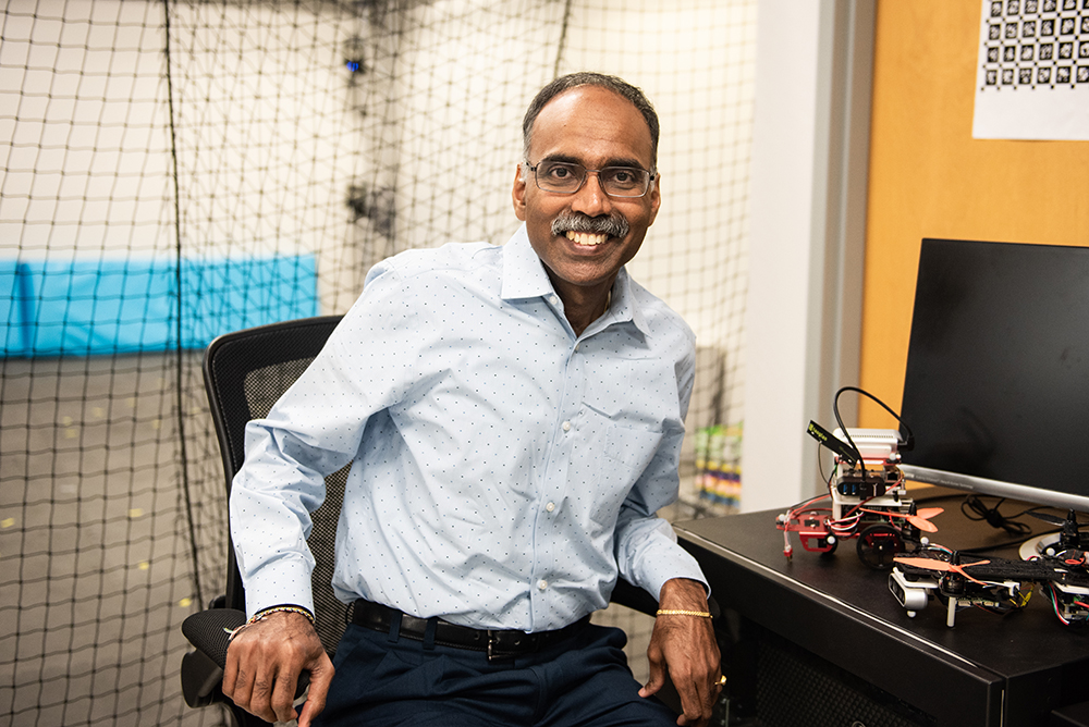 photo of maruthi akella in drone lab