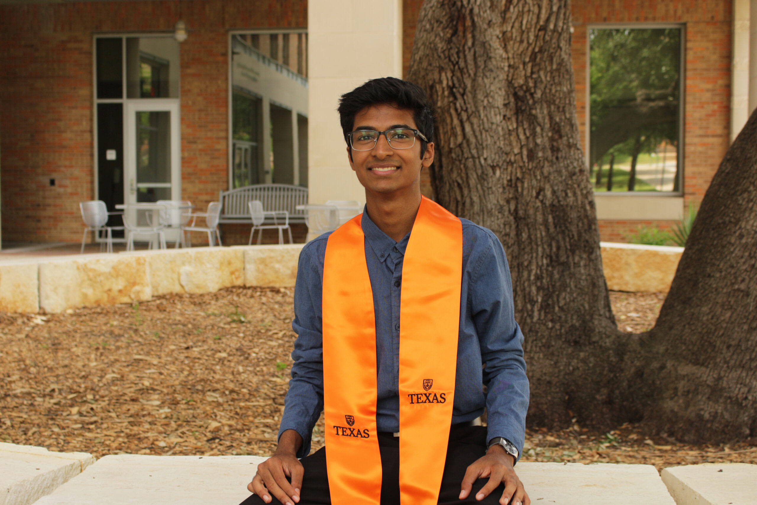 photo of mihir kamble in front of ase building