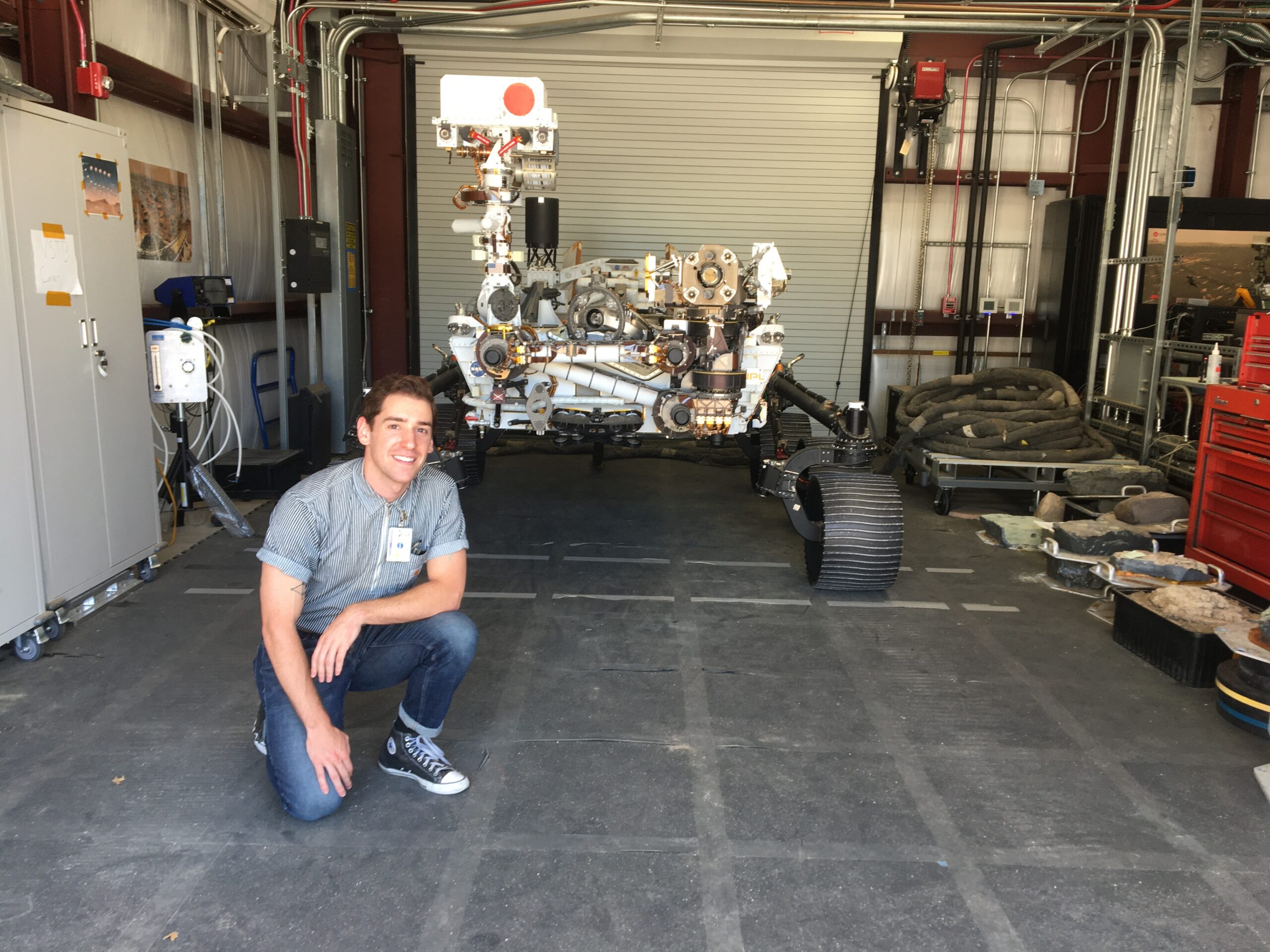 photo of noah lifset with rover