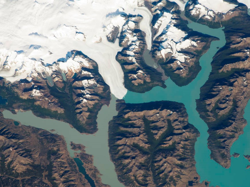 The Perito Moreno Glacier in Argentina is seen from the International Space Station on Feb. 21, 2012