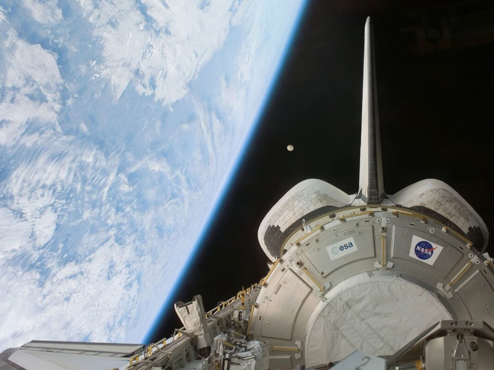 photo of spacecraft orbiting earth