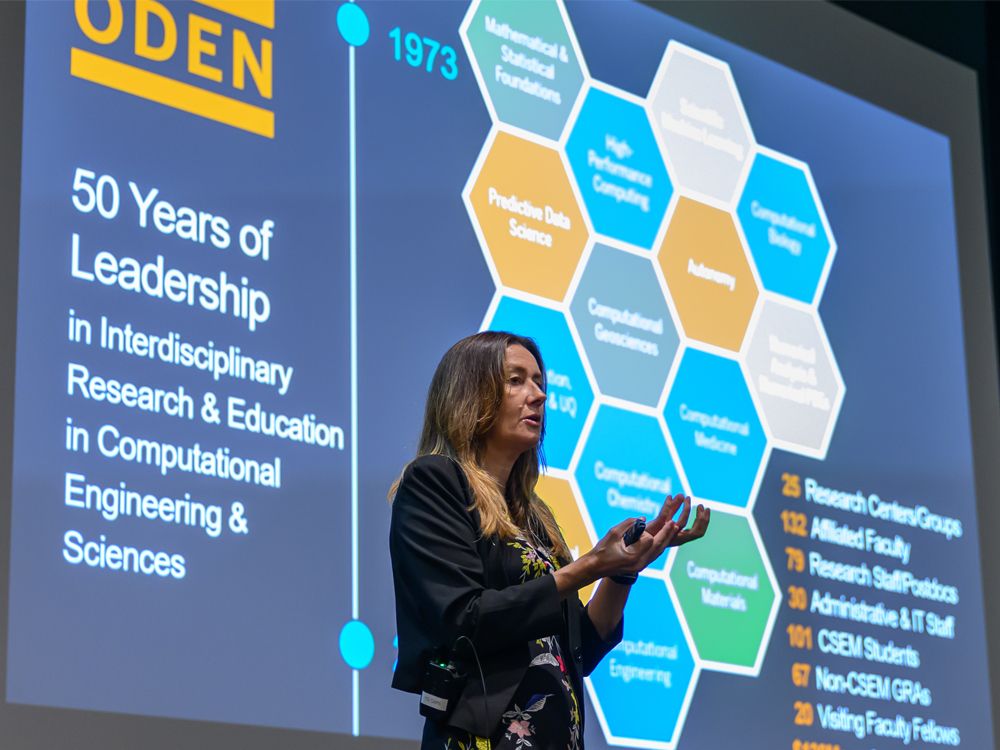 photo of Karen Willcox at Oden Institute 50 year celebration