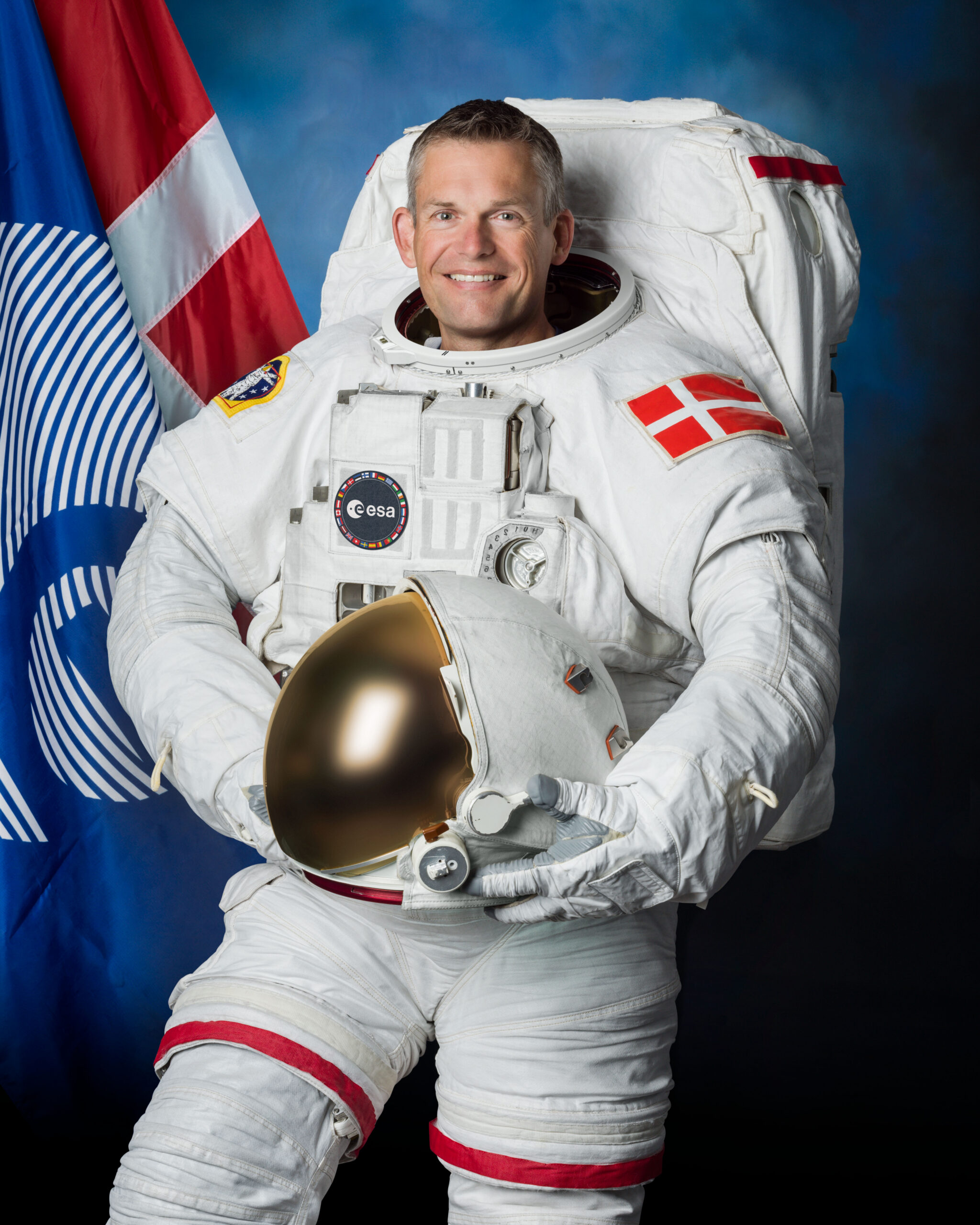 Andreas Mogensen in European Space Agency astronaut suit