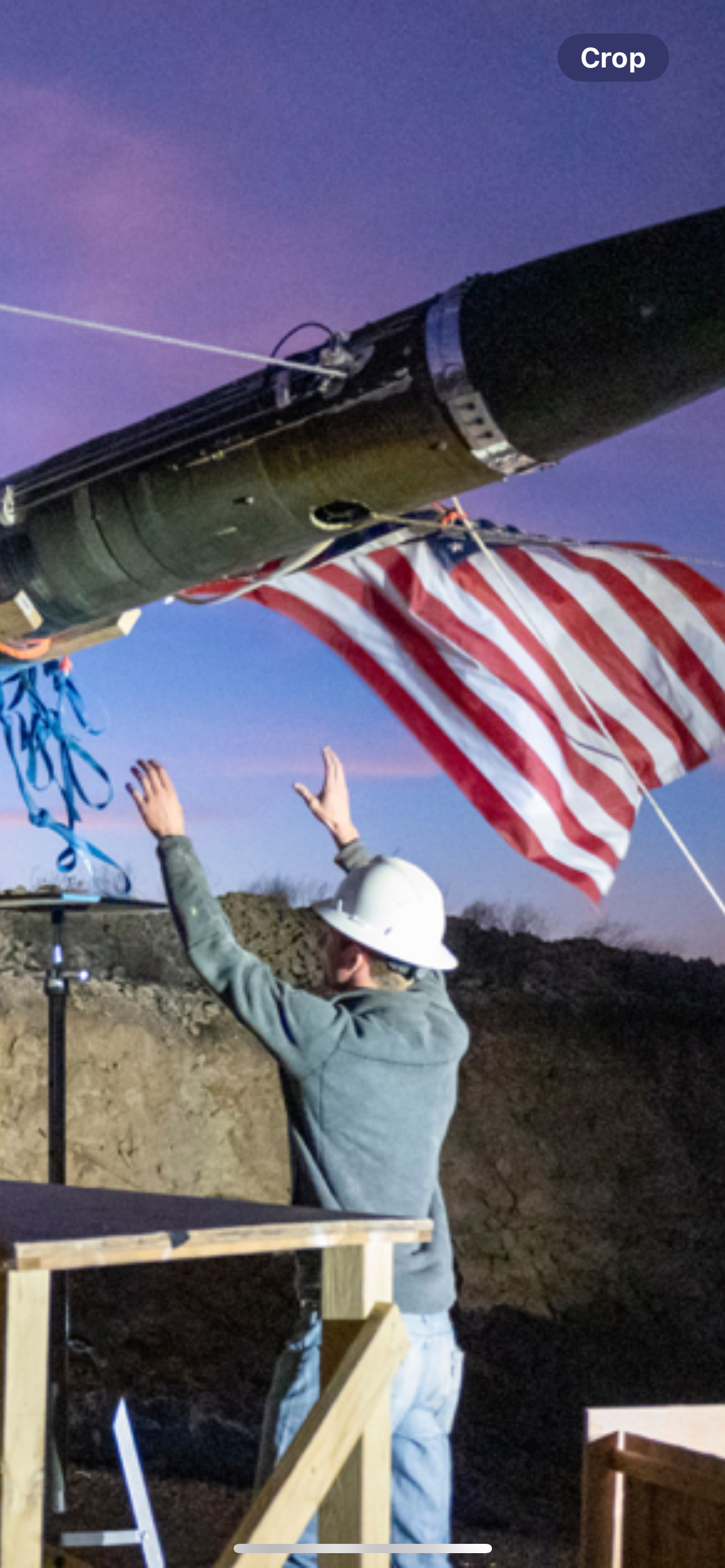 Man guiding rocket upward